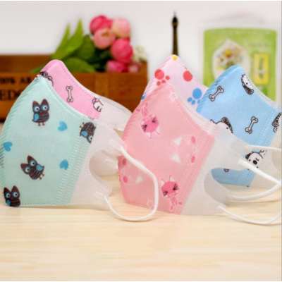 10PCS/Sets Wholesale Cartoon Spring Infant Disposable Stereo Mask Baby Child Breathable Non-woven Dust Face Mask For Kids