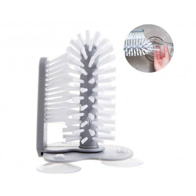 Double Sided Bristle Brush Cups Glass Washer Brush Cleaner Lazy Rotating Cup Cleaning Brush